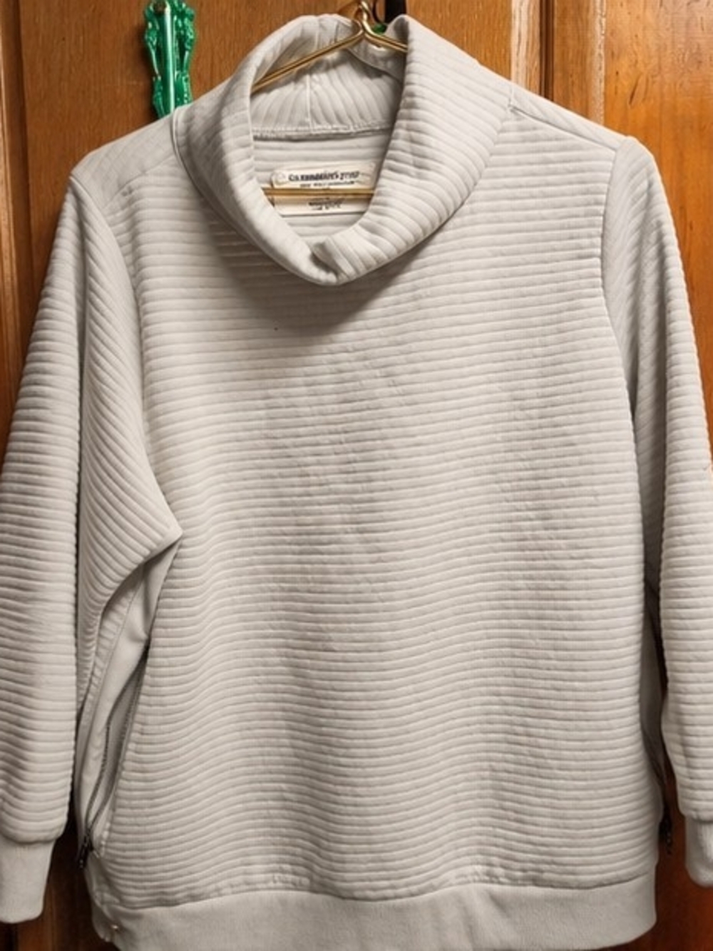 The Sweatshirt Project Light Gray Ribbed Cowl Neck Pullover